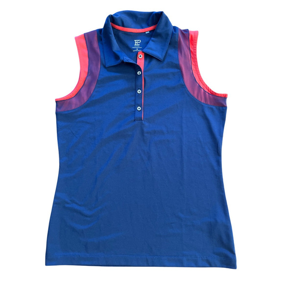 EP New York Sleeveless Collared Polo Golf Top Small 1/4 Pop Over Activewear - Picture 1 of 7